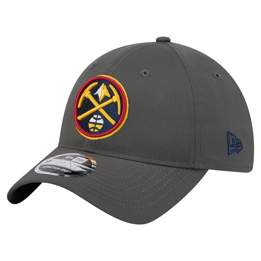 Men's New Era Charcoal Denver Nuggets Active Ripstop 9TWENTY Adjustable Hat