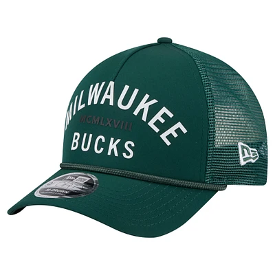 Men's New Era Hunter Green Milwaukee Bucks Minimalist 9FORTY M-Crown Adjustable Hat