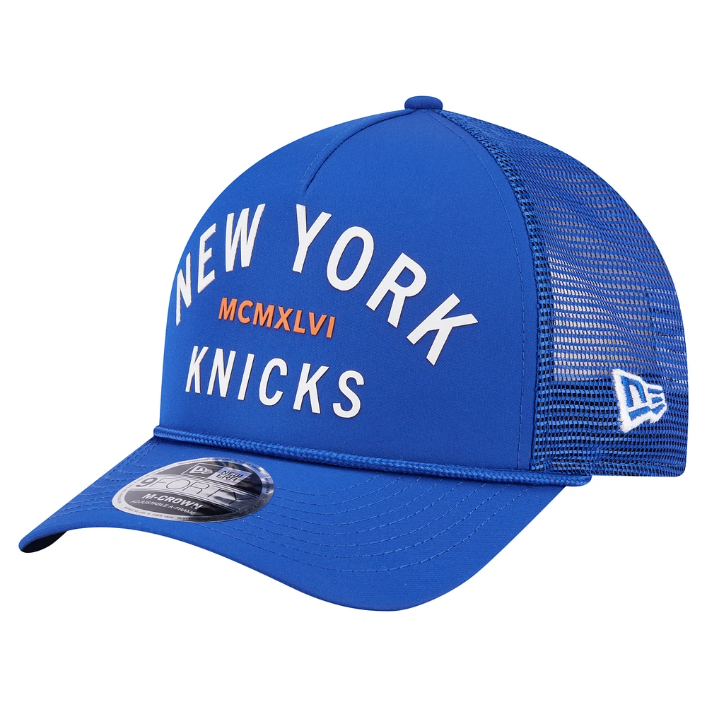 Men's New Era Blue New York Knicks Minimalist 9FORTY M-Crown Adjustable Hat
