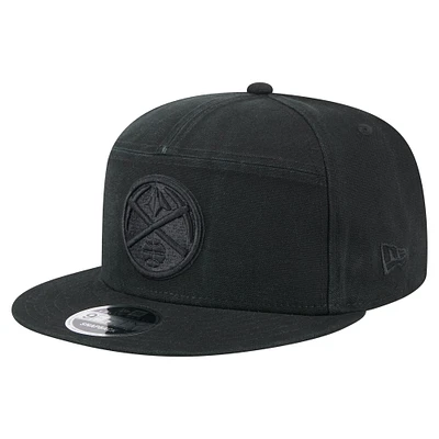 Men's New Era Black Denver Nuggets Adventure Canvas Split Panel 9FIFTY Snapback Hat