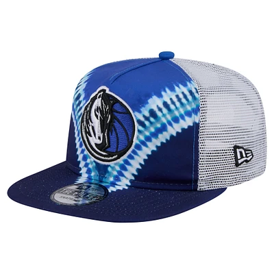 Men's New Era Navy/Blue Dallas Mavericks Throwback Dye Golfer Snapback Hat