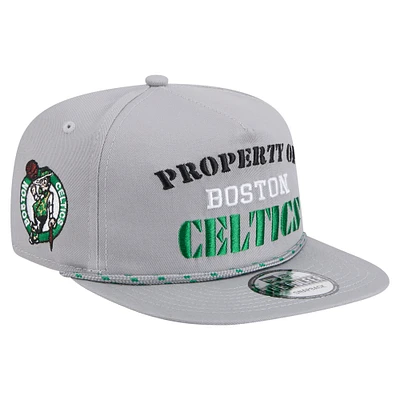 Men's New Era Gray Boston Celtics Throwback Property Of Golfer Snapback Hat