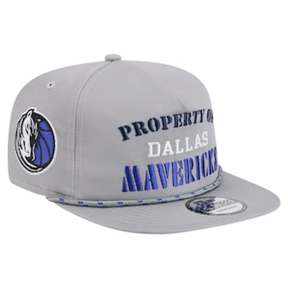 Men's New Era Gray Dallas Mavericks Throwback Property Of Golfer Snapback Hat