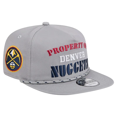 Men's New Era Gray Denver Nuggets Throwback Property Of Golfer Snapback Hat