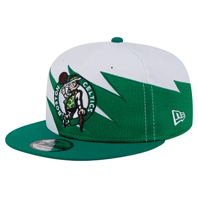 Youth New Era White Boston Celtics Jagged 9FIFTY Snapback Hat