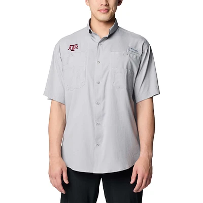 Men's Columbia Gray Texas A&M Aggies PFG Tamiami Omni-Shade Button-Down Shirt