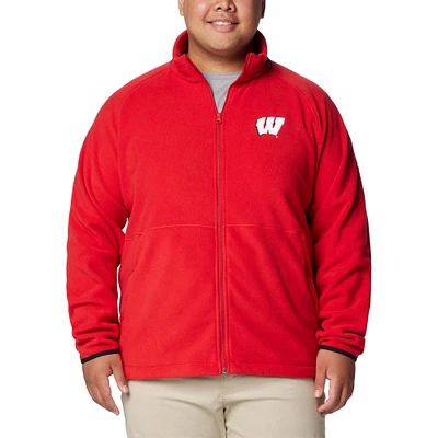 Men's Columbia Red Wisconsin Badgers Flanker IV Fleece Raglan Full-Zip Jacket