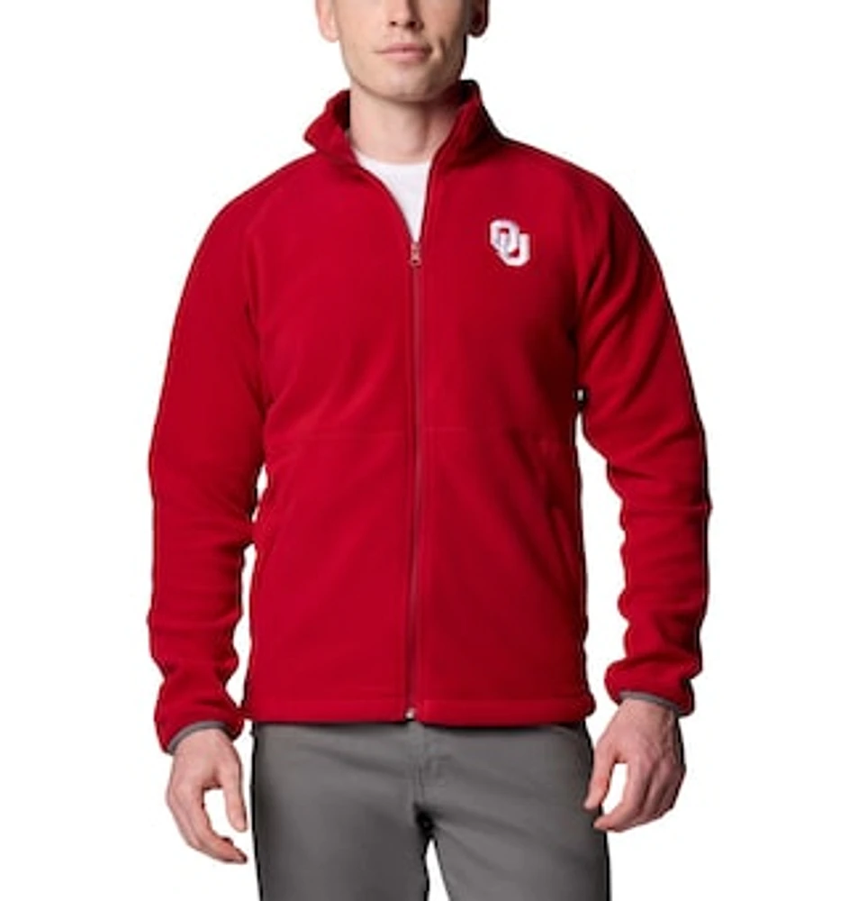Men's Columbia Crimson Oklahoma Sooners Flanker IV Fleece Raglan Full-Zip Jacket