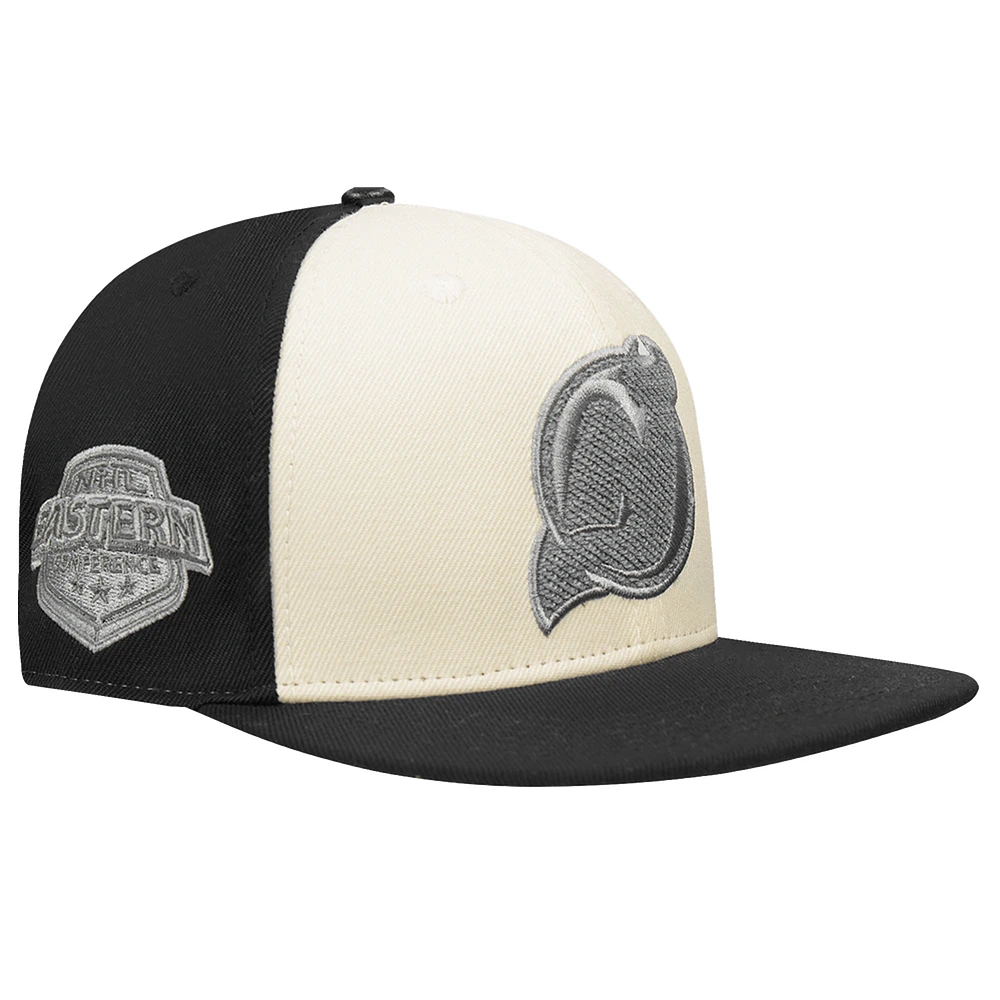Men's Pro Standard Cream/Black New Jersey Devils French Terry Snapback Hat