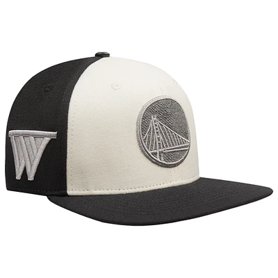 Men's Pro Standard Cream Golden State Warriors French Terry Snapback Hat