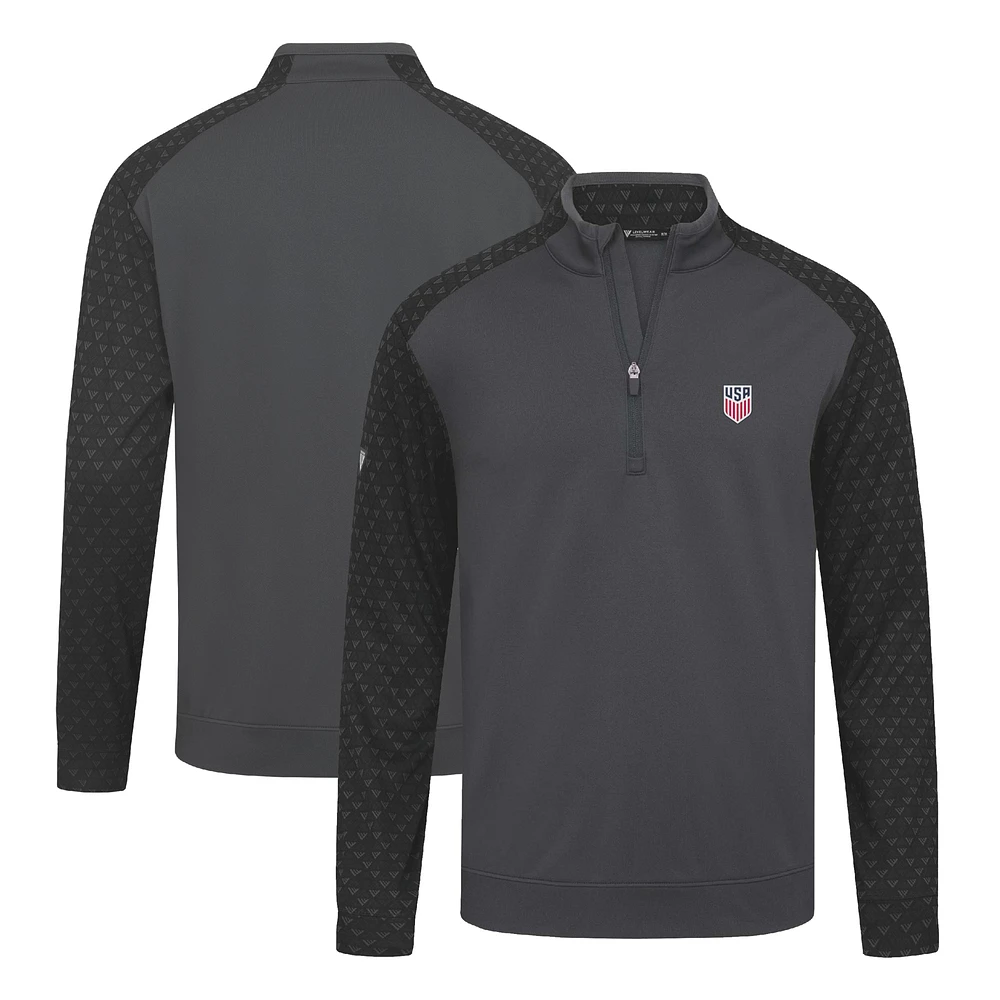 Men's Levelwear Charcoal USMNT Aztec Quarter-Zip Pullover Top