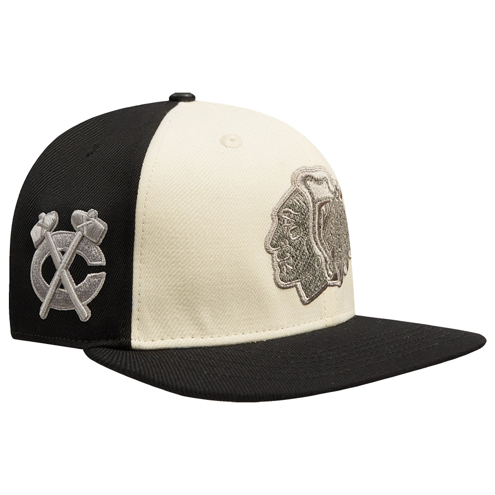 Men's Pro Standard Cream Chicago Blackhawks French Terry Snapback Hat