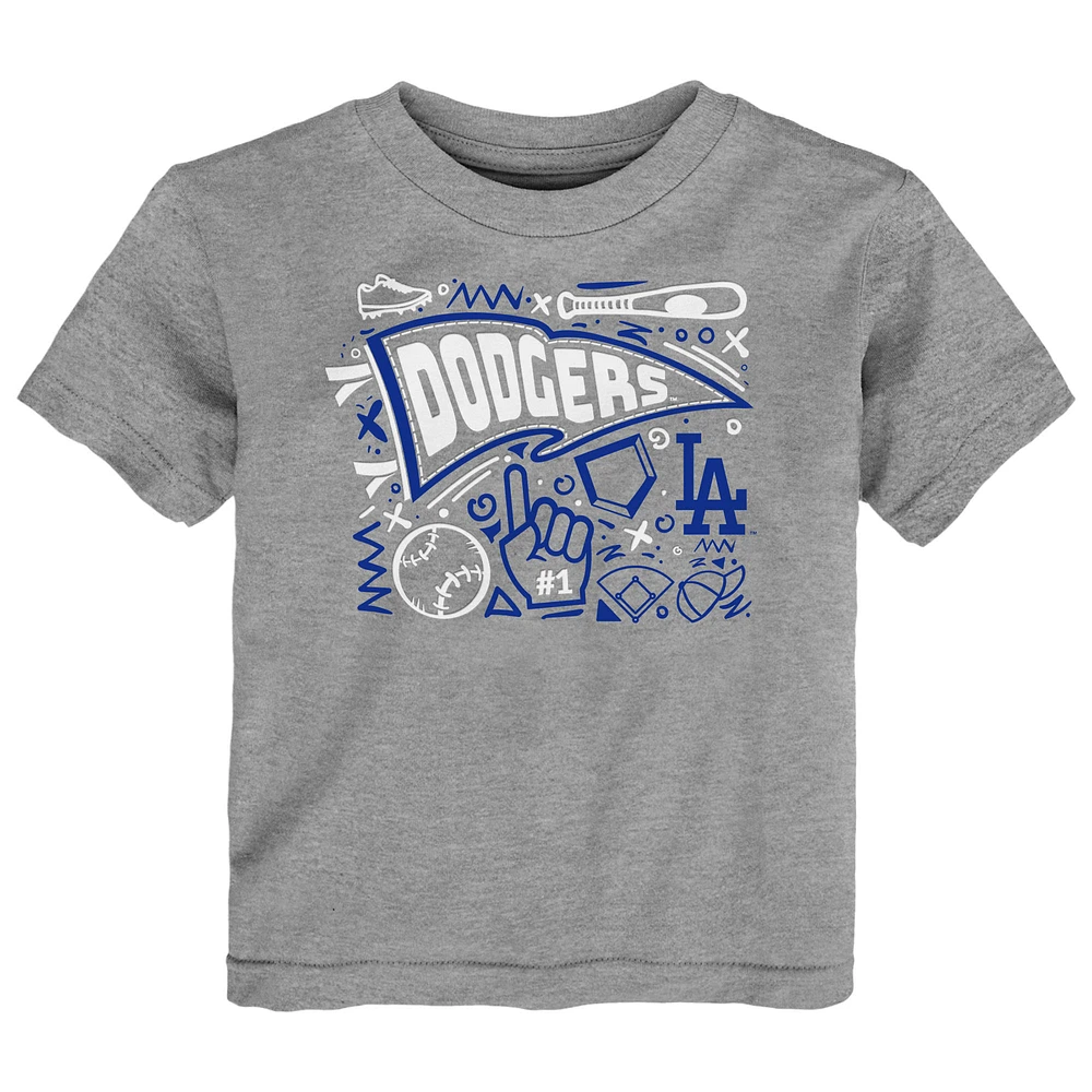 Toddler Heather Gray Los Angeles Dodgers Ballpark Fun T-Shirt