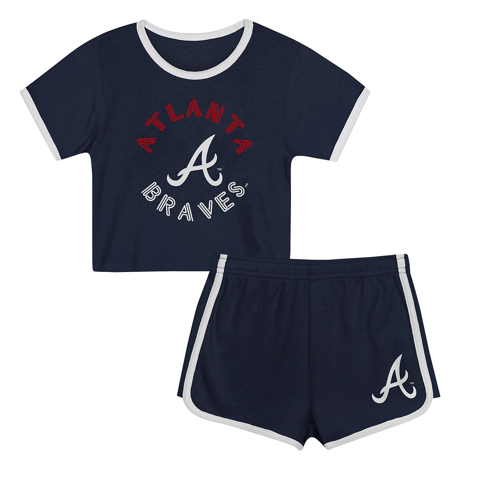 Toddler Navy Atlanta Braves Double Run T-Shirt & Shorts Set