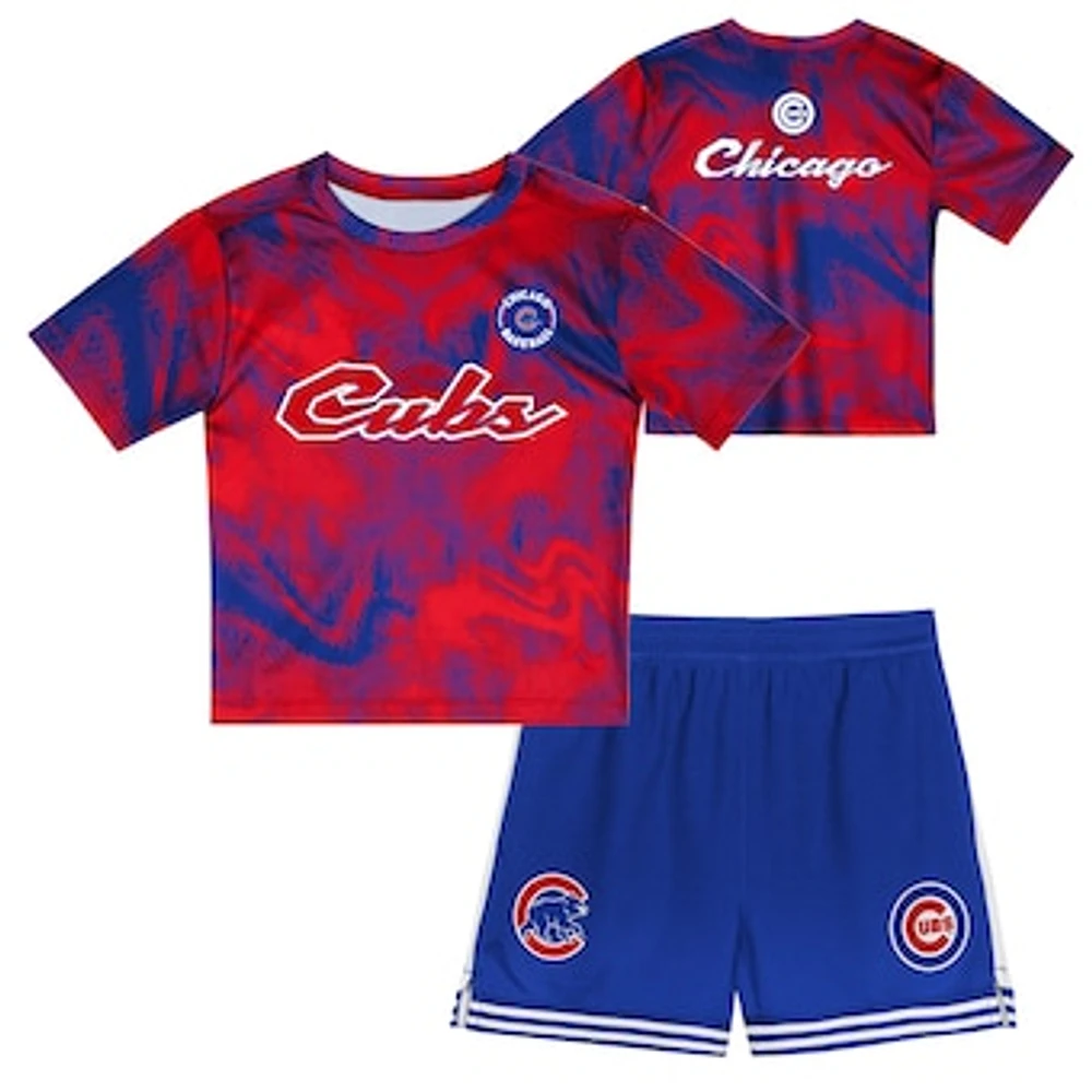 Toddler Red/Royal Chicago Cubs Pinch Hitter Infielder T-Shirt & Shorts Set