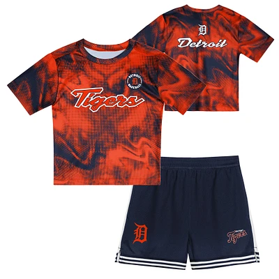 Toddler Orange/Navy Detroit Tigers Pinch Hitter Infielder T-Shirt & Shorts Set