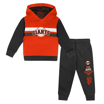 Toddler Orange/Black San Francisco Giants Wind Up Pullover Hoodie and Sweatpants Set