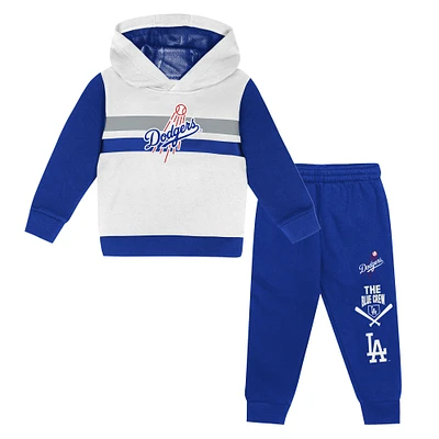 Toddler White/Royal Los Angeles Dodgers Wind Up Pullover Hoodie and Sweatpants Set