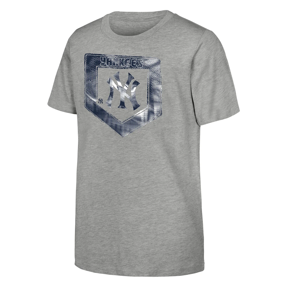 Youth Heather Gray New York Yankees Stolen Base T-Shirt