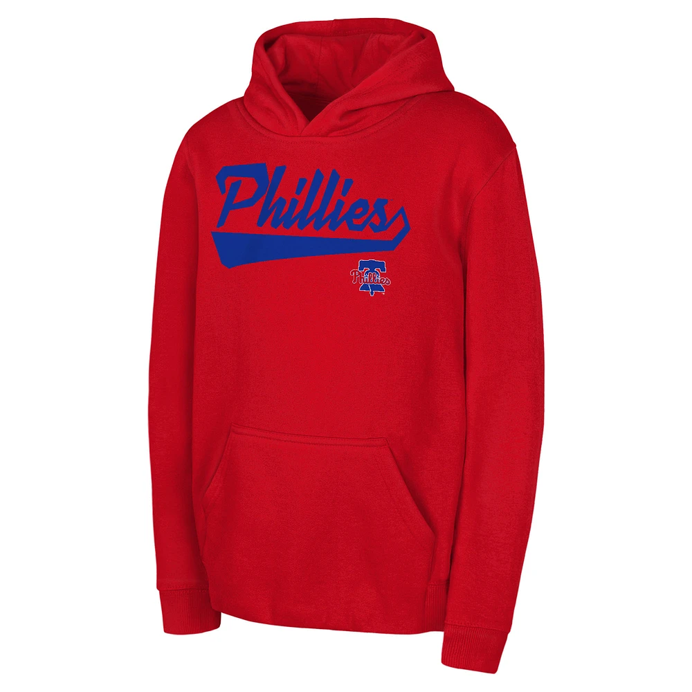 Youth Red Philadelphia Phillies Tailor Made Fleece Pullover Hoodie