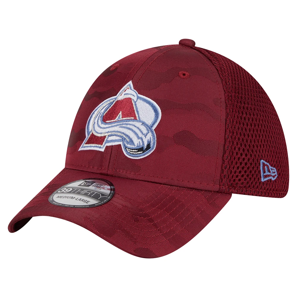 Men's New Era Burgundy Colorado Avalanche Active Subtle Camo 39THIRTY Flex Hat