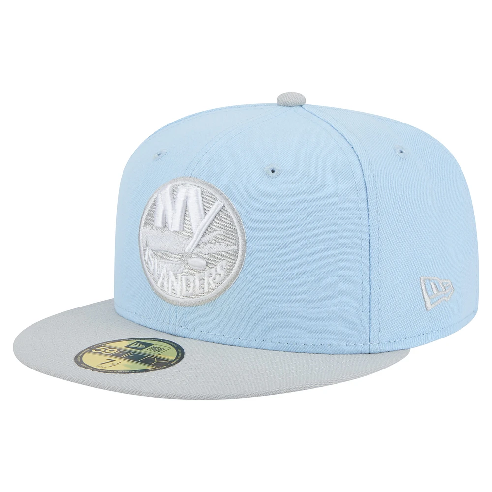 Men's New Era Light Blue/Gray York Islanders Color Pack Two-Tone 59FIFTY Fitted Hat
