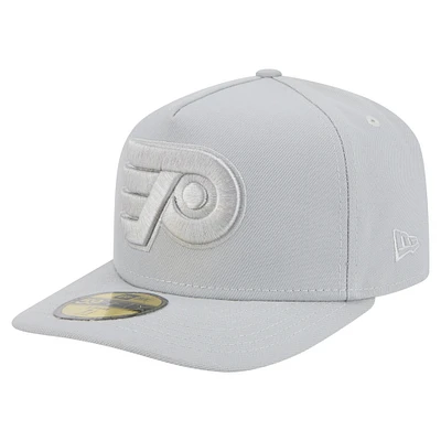 Men's New Era Gray Philadelphia Flyers Color Pack A-Frame 59FIFTY Fitted Hat
