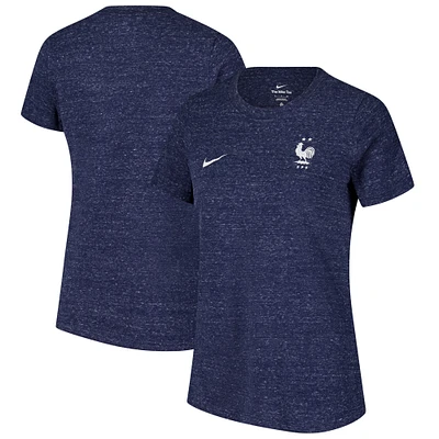 Women's Nike Heather Navy France National Team Crest Varsity T-Shirt