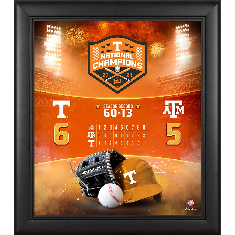 Tennessee Volunteers 2024 NCAA Men's Baseball College World Series Champions 15" x 17" Framed Collage