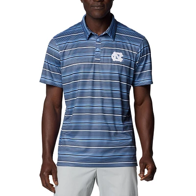 Men's Columbia Carolina Blue North Tar Heels PFG Super Terminal Tackle™ Omni-Shade™ Stripe Polo