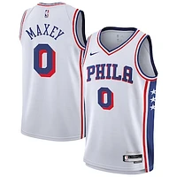 Youth Nike Tyrese Maxey White Philadelphia 76ers Association Swingman Jersey