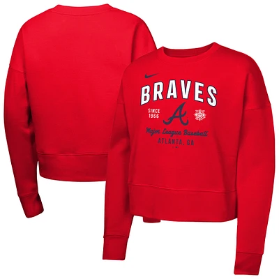 Girls Youth Nike Red Atlanta Braves Fleece Sweatshirt