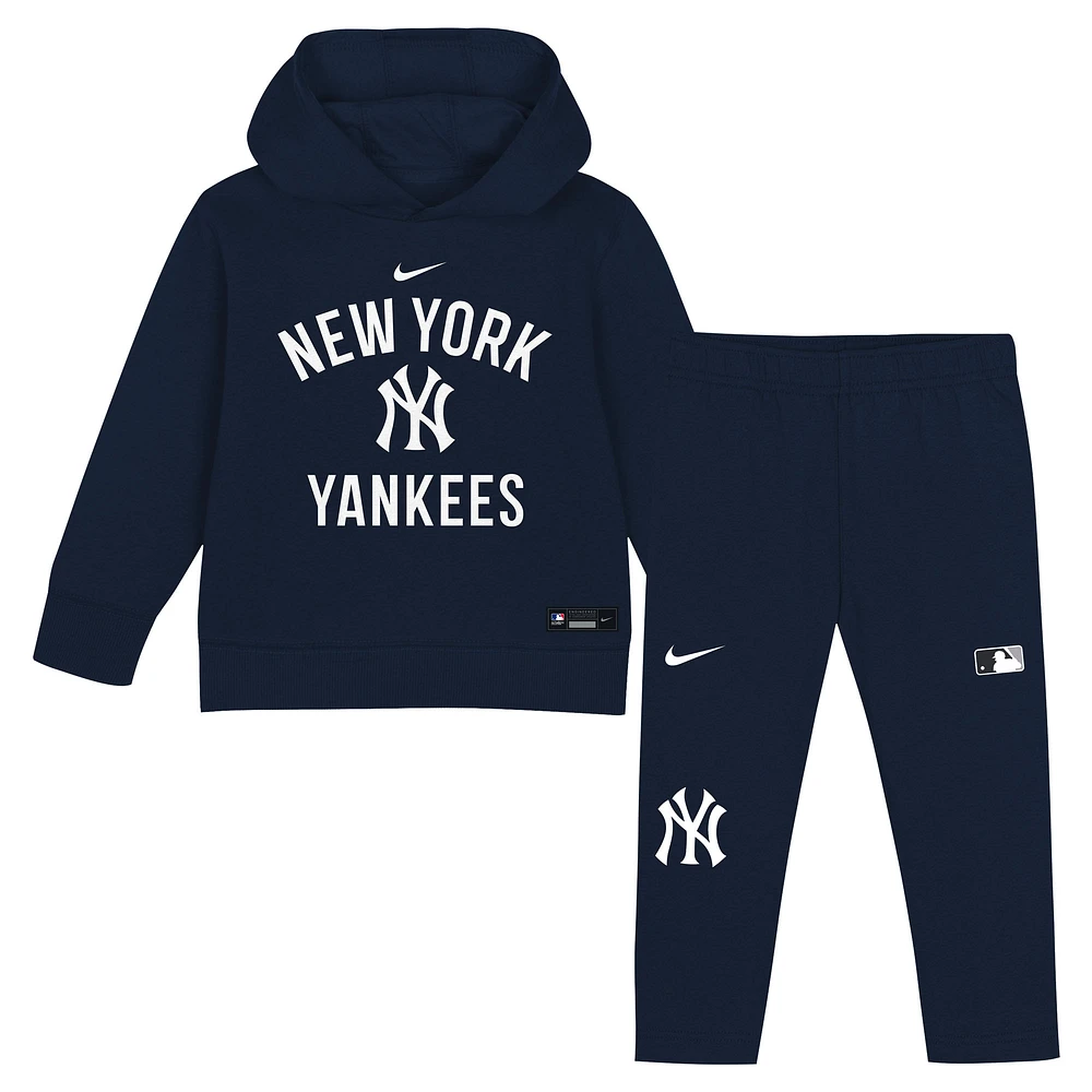 Toddler Nike Navy New York Yankees 2-Piece Club Fleece Pullover Hoodie & Sweatpants Set