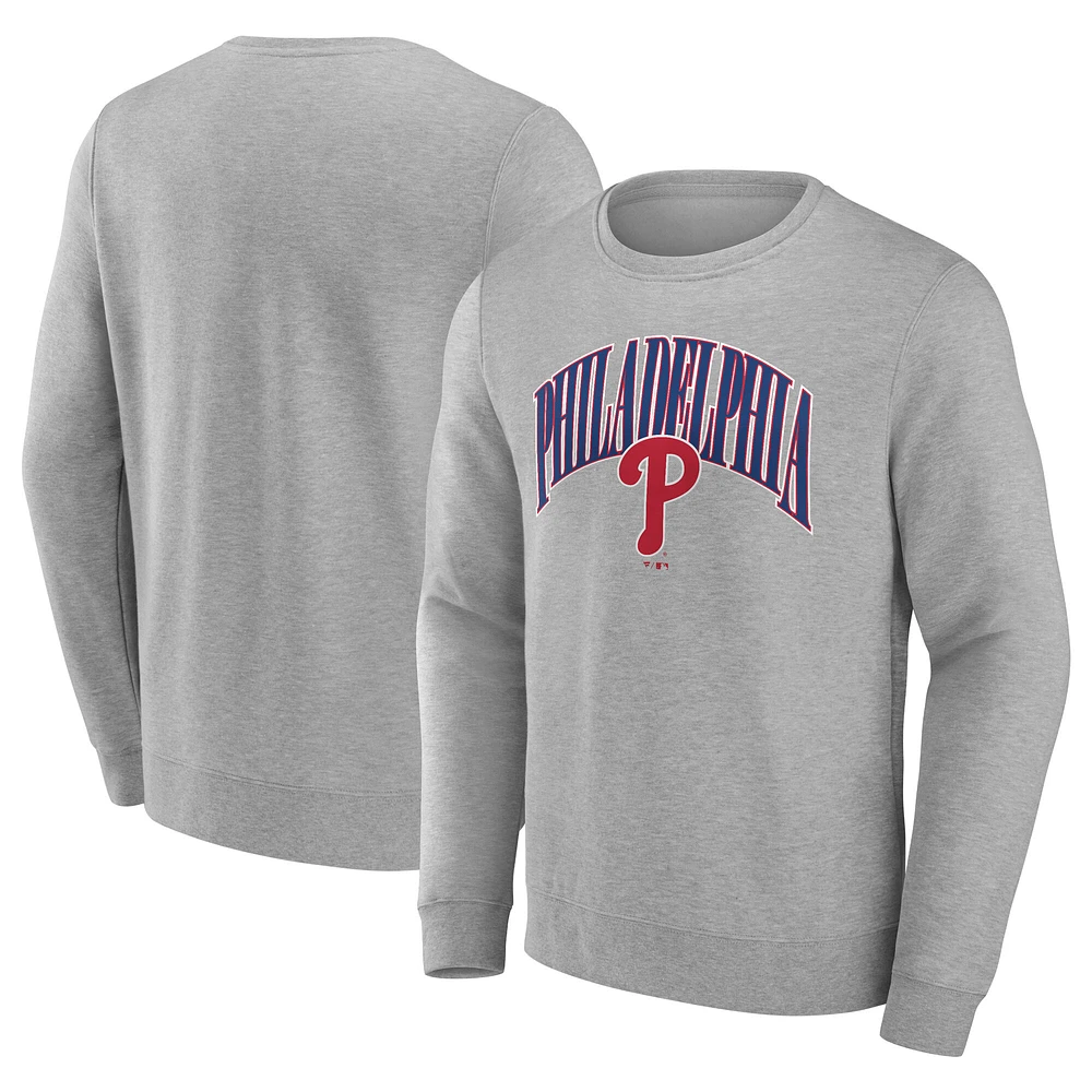 Men's Gray Philadelphia Phillies Arch Pullover Sweatshirt