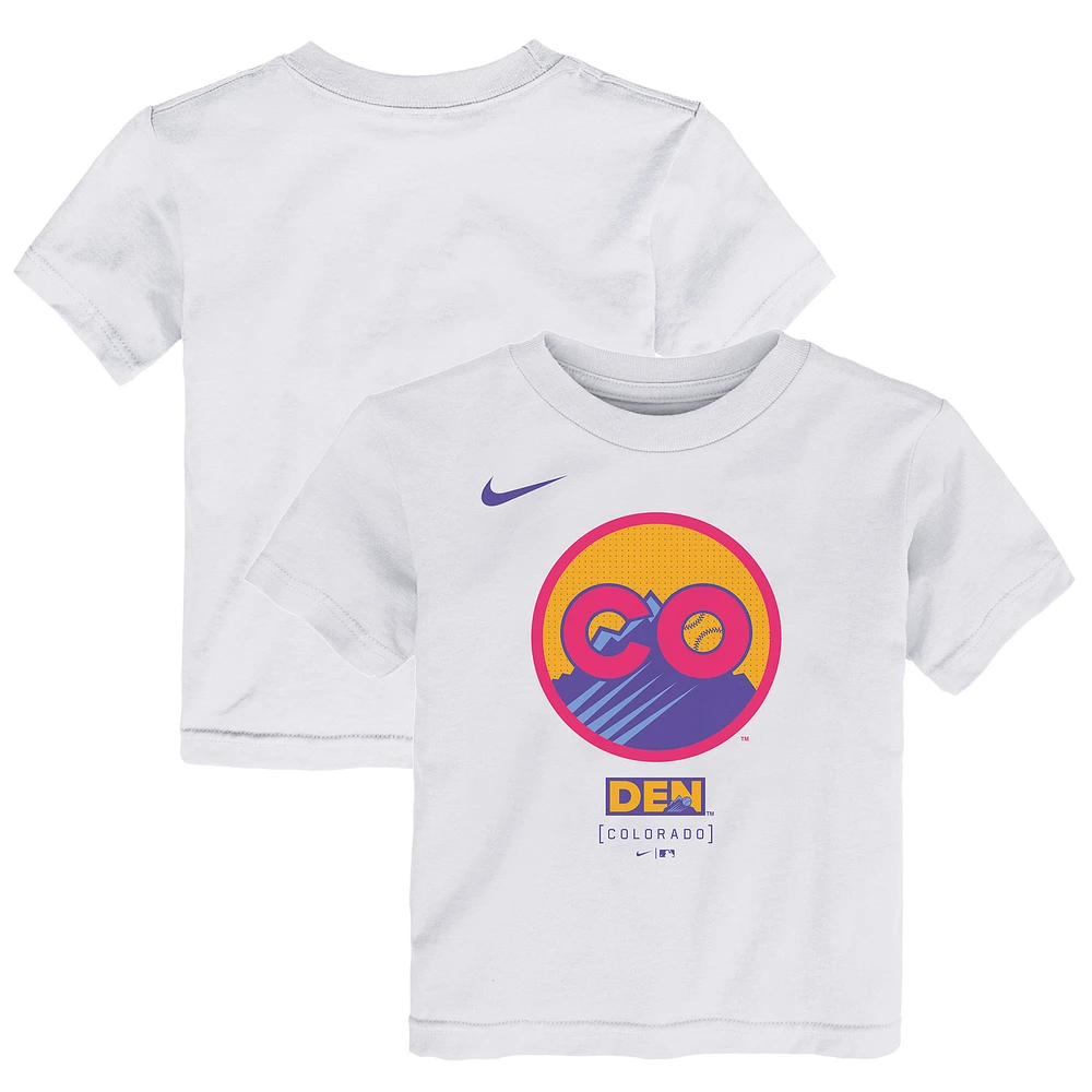 Toddler Nike White Colorado Rockies 2025 City Connect Logo T-Shirt