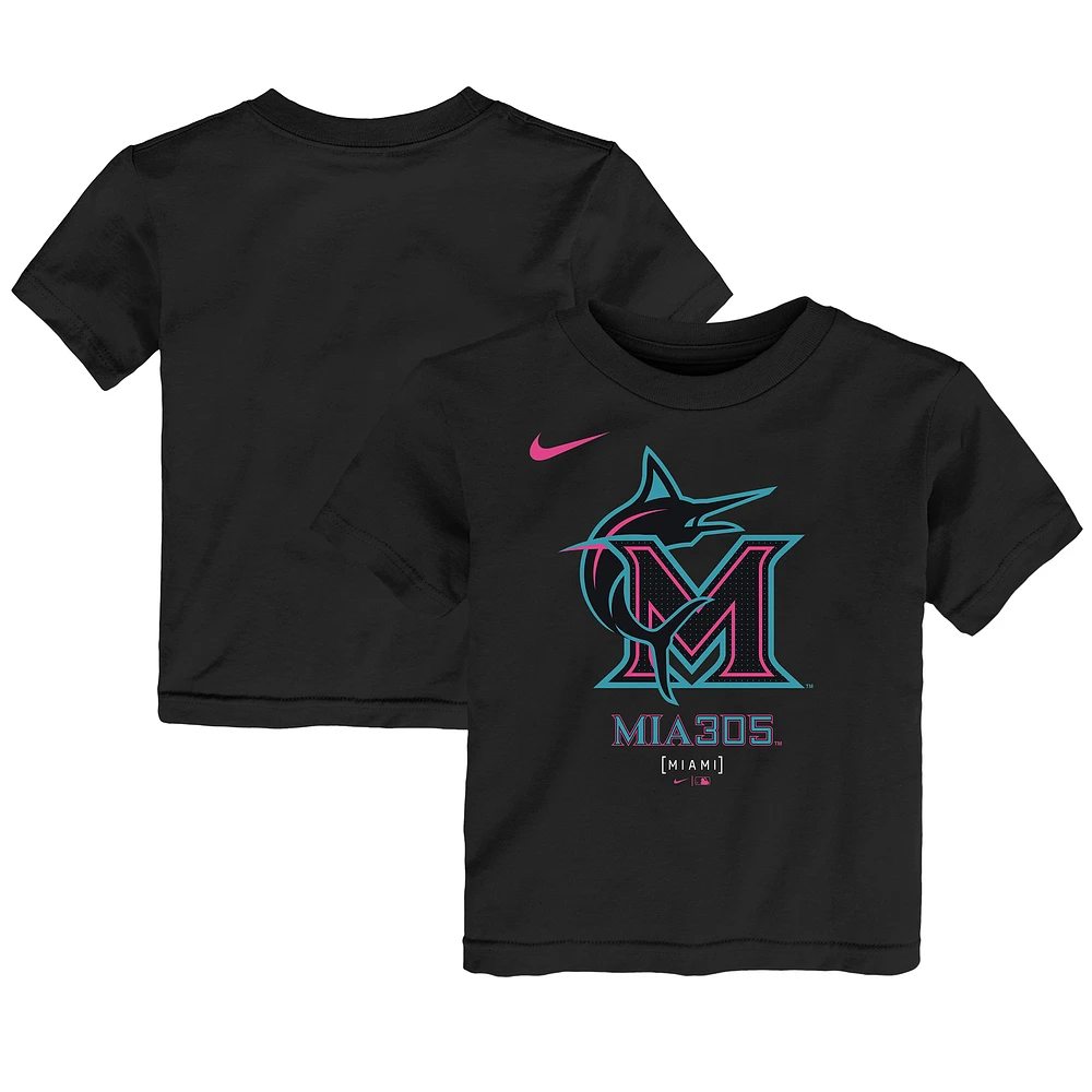 Toddler Nike Black Miami Marlins 2025 City Connect Logo T-Shirt