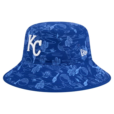 Men's New Era Royal Kansas City Royals 2025 Spring Training All Over Print Bucket Hat