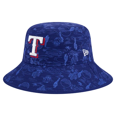 Men's New Era Dark Blue Texas Rangers 2025 Spring Training All Over Print Bucket Hat