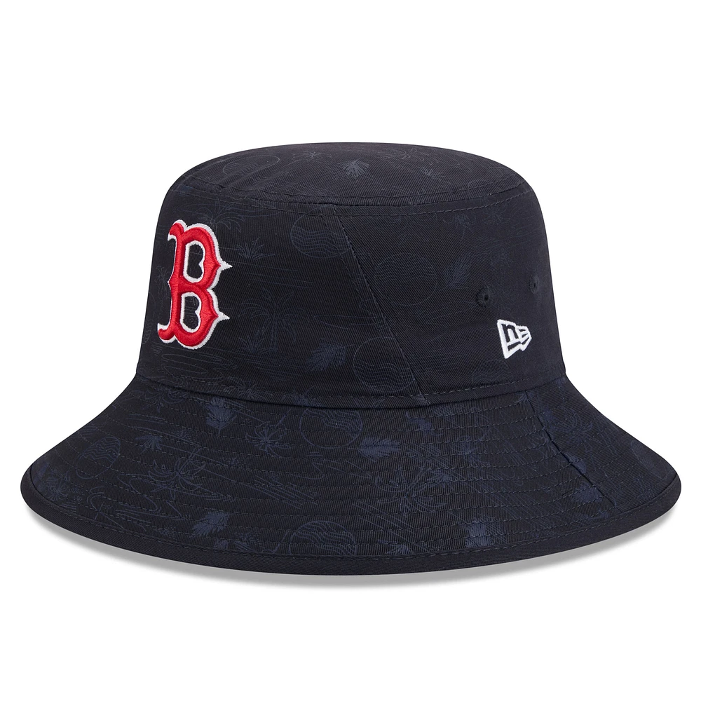 Men's New Era Navy Boston Red Sox 2025 Spring Training All Over Print Bucket Hat
