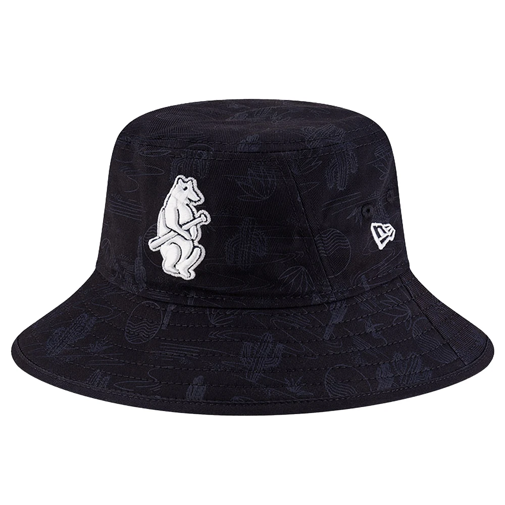Youth New Era Blue Chicago Cubs 2025 Spring Training All Over Print Bucket Hat