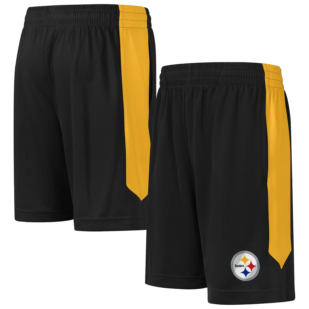 Youth Black Pittsburgh Steelers Fashion Shorts
