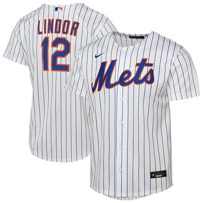 Youth Nike Francisco Lindor White New York Mets Home Replica Player Jersey