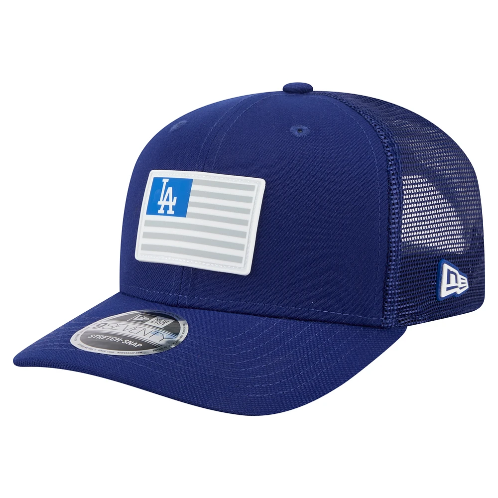 Men's New Era Royal Los Angeles Dodgers Flag 9SEVENTY Stretch-Snap Hat