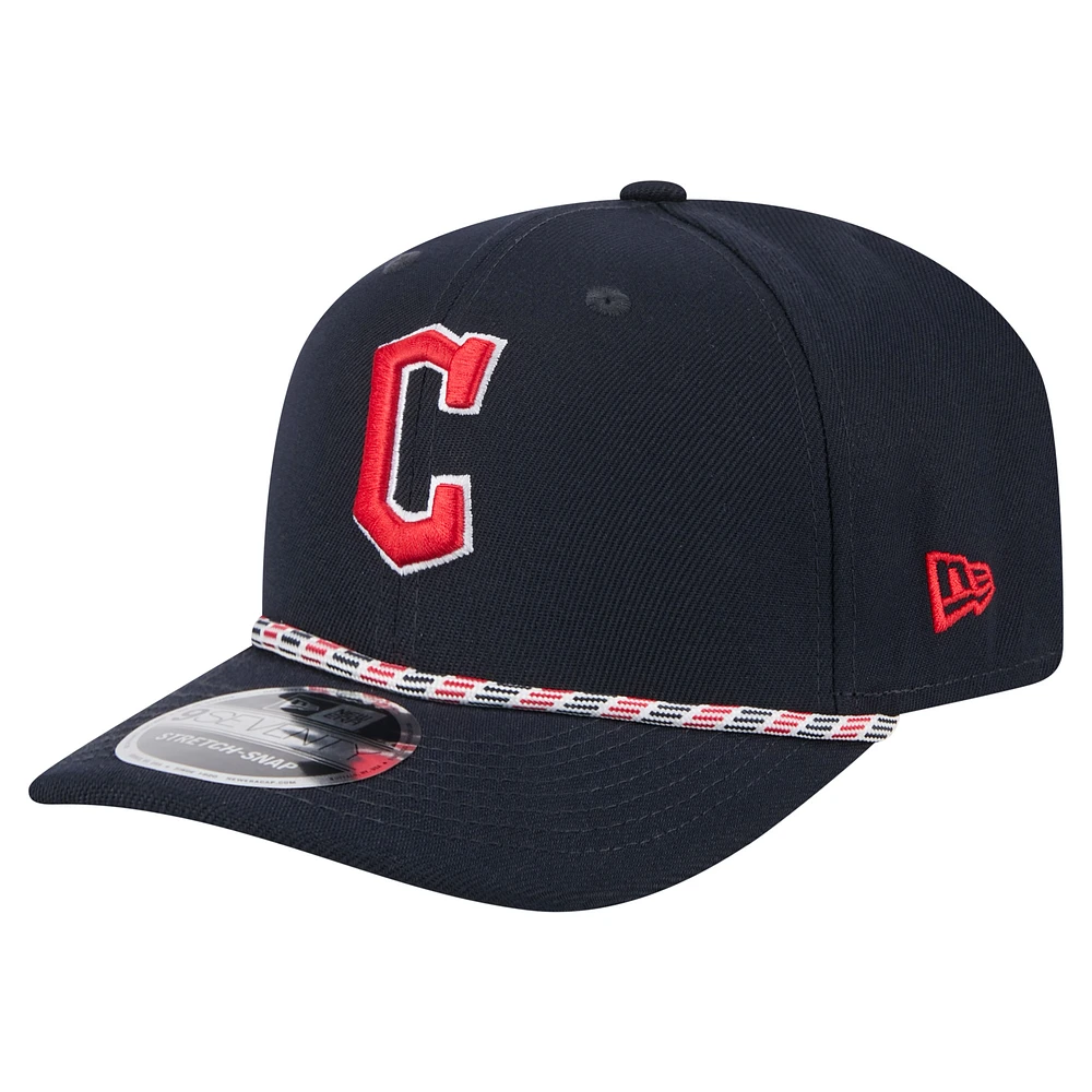 Men's New Era Navy Cleveland Guardians Multi-Rope 9SEVENTY Stretch-Snap Hat