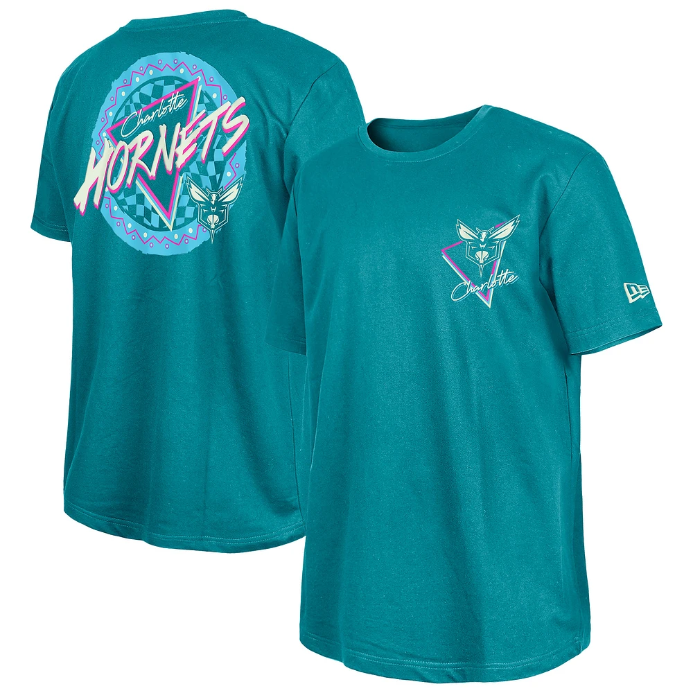New Era Teal Charlotte Hornets Glow-in-the-Dark T-Shirt