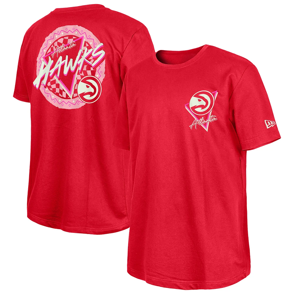 New Era Red Atlanta Hawks Glow-in-the-Dark T-Shirt