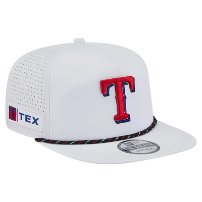 Men's New Era White Texas Rangers Perforated Golfer Snapback Hat