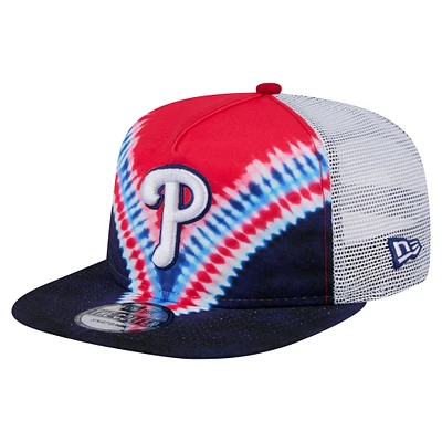 Men's New Era Philadelphia Phillies Tie-Dye Golfer Trucker Adjustable Hat