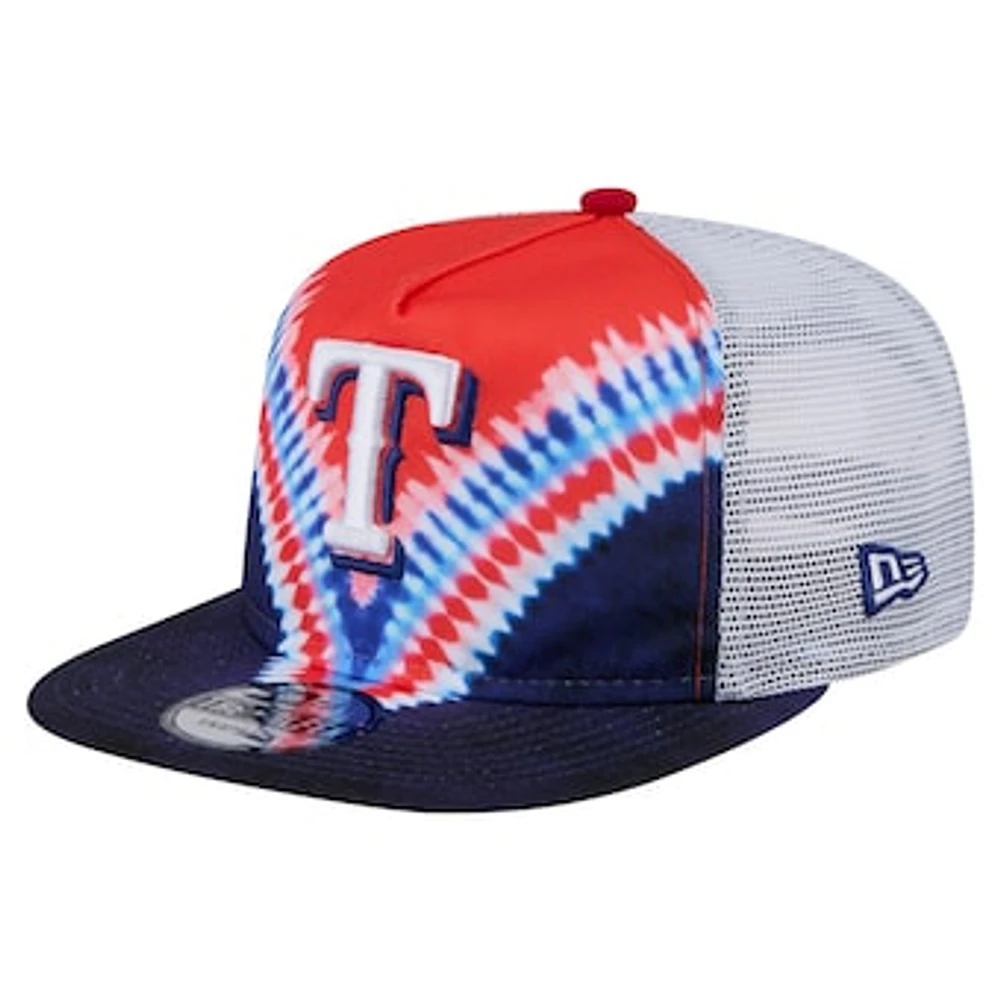 Men's New Era Texas Rangers Tie-Dye Golfer Trucker Adjustable Hat