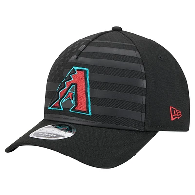 Men's New Era Black Arizona Diamondbacks American Flag 9FORTY M-Crown A-Frame Adjustable Hat